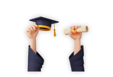 Mains tenant des chapeaux de diplôme, symbolisant la réussite des élèves de L’arabe facile