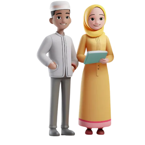 Famille unie autour de l'apprentissage du Coran